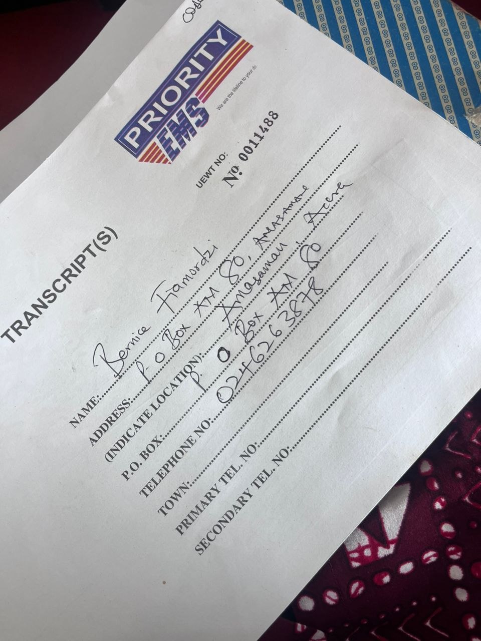 Uew Transcript Deliver